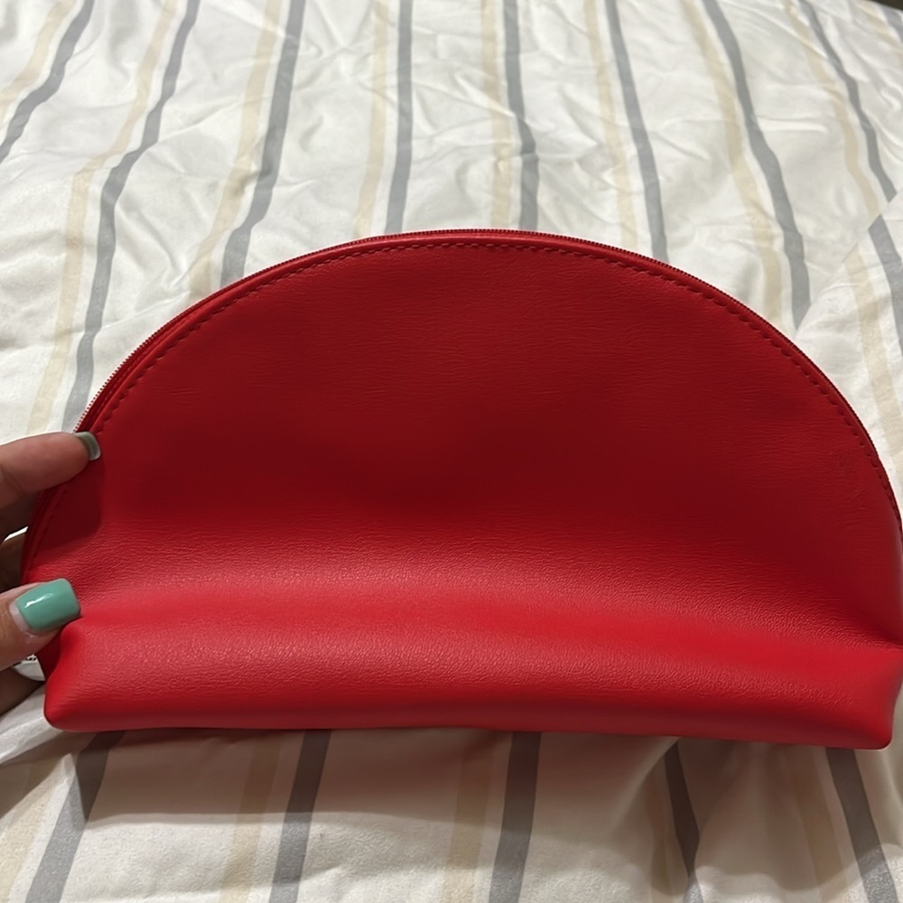 Givenchy Parfums Pouch Cosmetic Bag Clutch Red Shell Shape Big Size - Picture 6 of 9